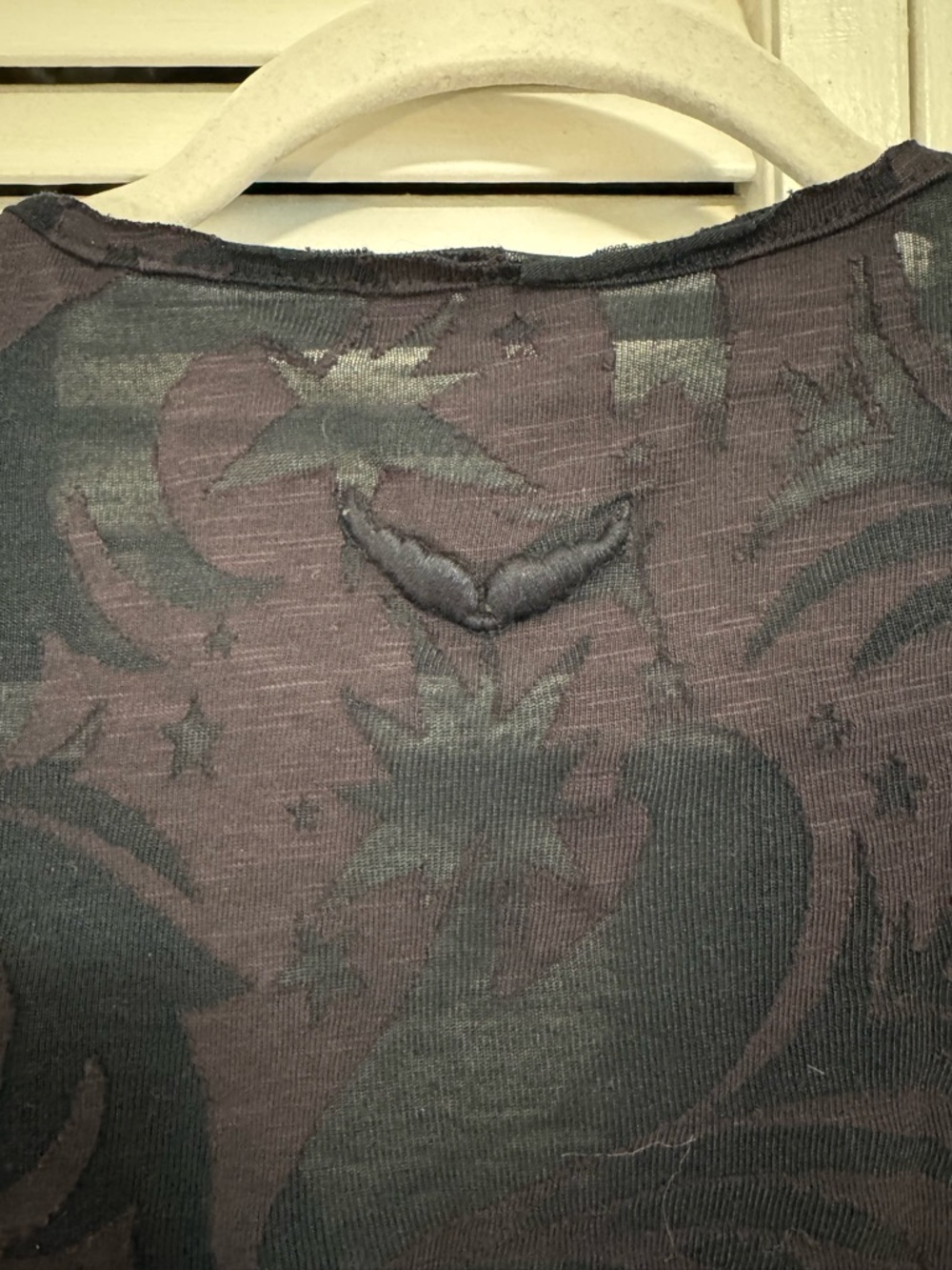 🆕 ZADIG & VOLTAIRE “Tuni” Long Sleeve Henley Top in Dark Purple/Navy - L - Picture 12 of 16